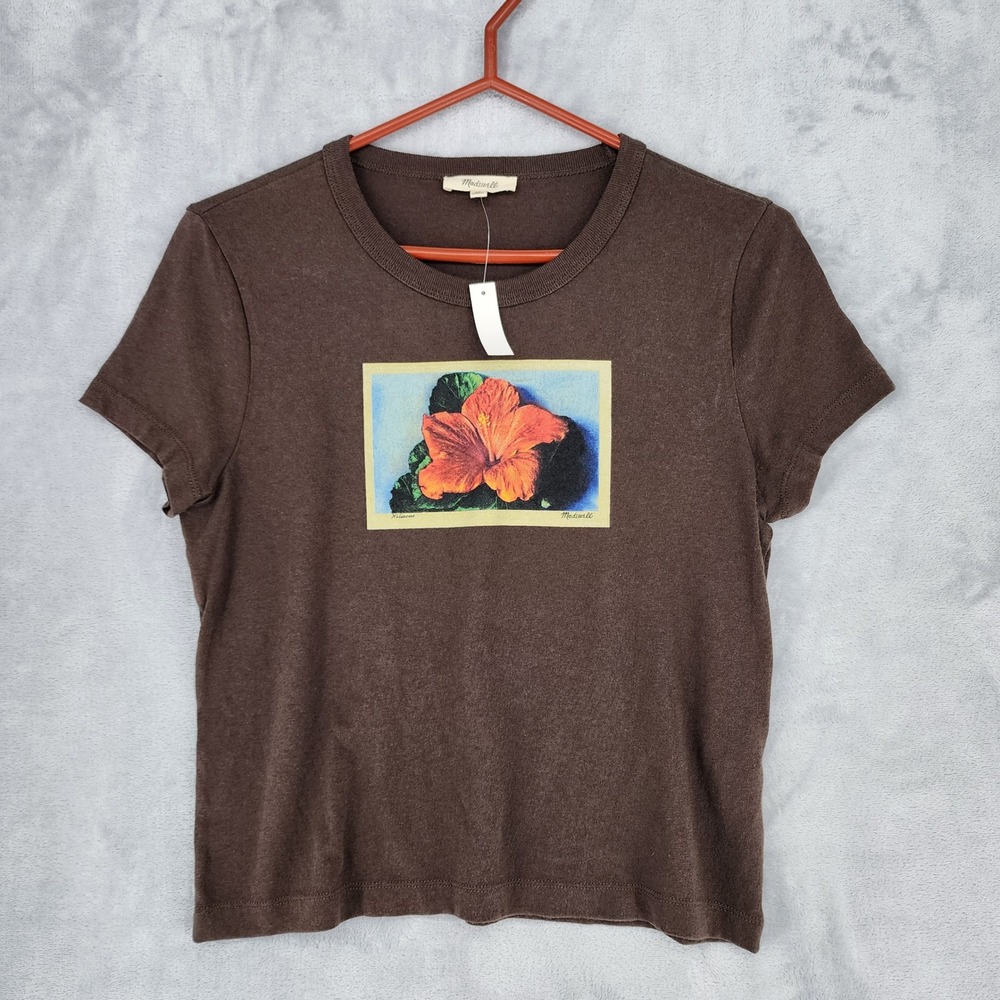 Madewell Tee Shirt Size XL Vintage Jersey Knit Brown Graphic Relaxed Baby NWT
